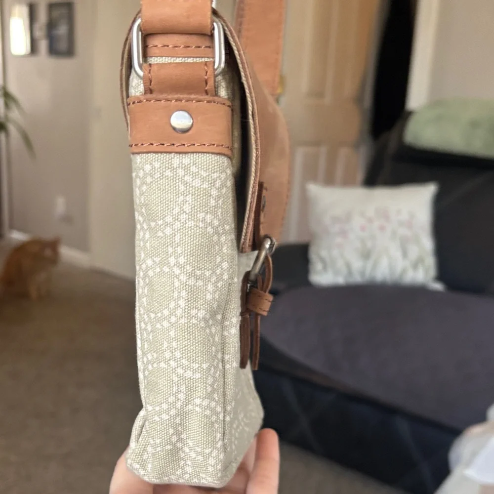 L.L.Bean Tan and Cream Crossbody Bag